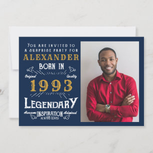 30e verjaardag Legend Retro Blue Gold Kaart