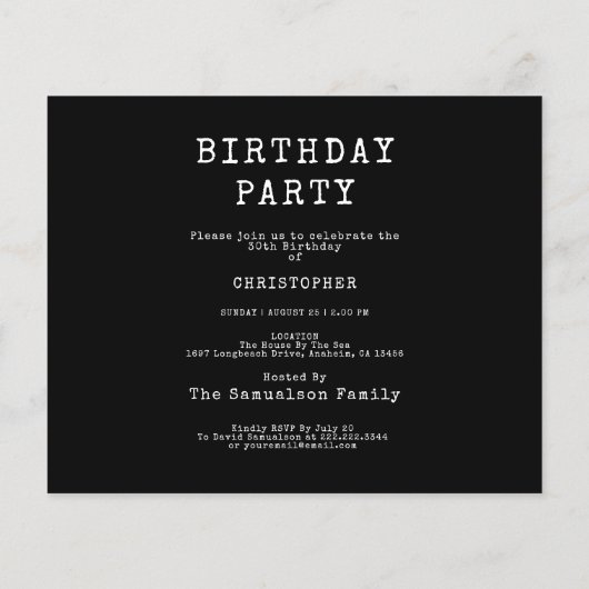 30e verjaardag Legendary Zwart Goud Retro Flyer (Achterkant)