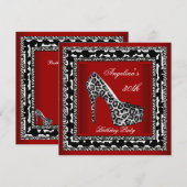 30e verjaardag Leopard Wild Black White Red Kaart (Voorkant / Achterkant)