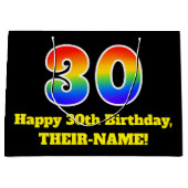 30e verjaardag ~ Leuk, Kleurrijk, Levendig, Regenb Groot Cadeauzakje (Voorkant)