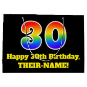 30e verjaardag ~ Leuk, Kleurrijk, Levendig, Regenb Groot Cadeauzakje (Achterkant)