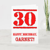 30e verjaardag: Leuk, rood rubberen stempel geïnsp Kaart (Voorkant)