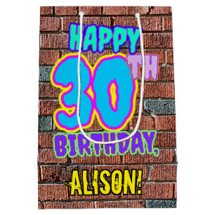 30e verjaardag: Leuk, Urban Graffiti geïnspireerd  Medium Cadeauzakje