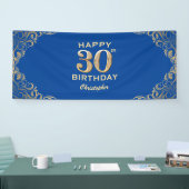 30e verjaardag Lijst Blauw en Glitter Glitter Spandoek (Beurs)