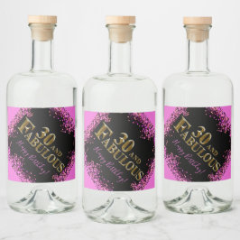 30e verjaardag likeurfles etiket