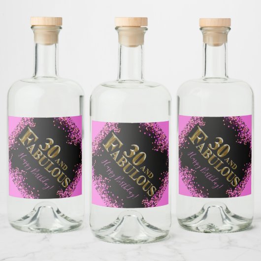 30e verjaardag likeurfles etiket (Flessen)