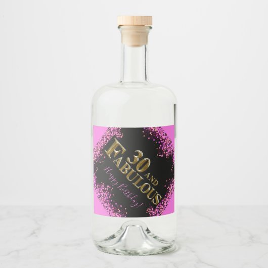 30e verjaardag likeurfles etiket (Voorkant)