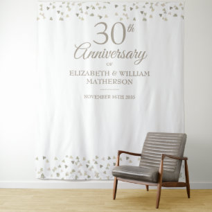 30e verjaardag Love Hearts Photobooth Achtergrond Wandkleed