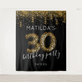 30e Verjaardag Luipaardprint Foto Achtergrond Wandkleed (Voorkant)