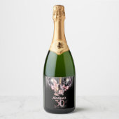 30e Verjaardag Luxe Roos Sparkling Wijnetiket (Voorkant)