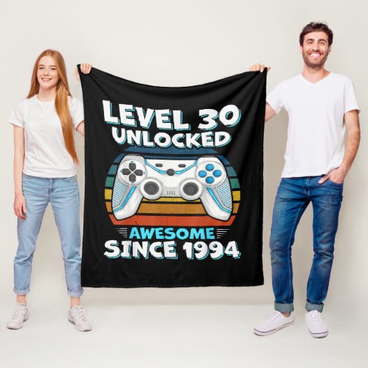 30e verjaardag man vrouw 30 jaar 1994 fleece deken (In situ)