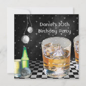 30e verjaardag Mannen Drinken Black Silver-man Kaart (Voorkant)