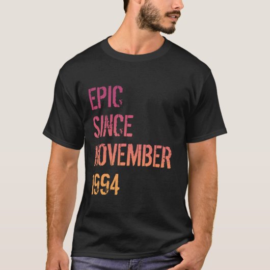30e Verjaardag Mannen Vrouwen Epic Geboren Novembe T-shirt (Voorkant)