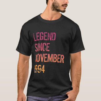 30e verjaardag Mannen Vrouwen Legende Geboren Nove T-shirt