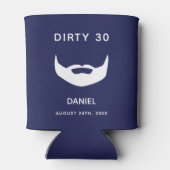 30e verjaardag marinesblauwe baard mannen leuk blikjeskoeler (Achterkant)