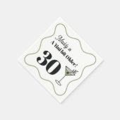 30e verjaardag Martini-thema servetten groen (Hoek)