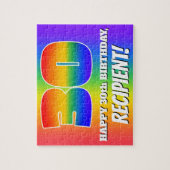 30e verjaardag — Meerkleurig regenboogpatroon "30" Legpuzzel (Verticaal)
