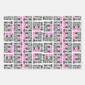 30e verjaardag meisjes foto's zwart-wit roze wr inpakpapier vel (Voorkant 3)