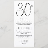 30e verjaardag Menu (Voorkant)