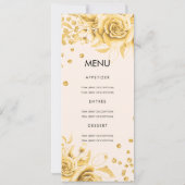 30e verjaardag Menu Gouden Bloemen Glitter Kaart (Achterkant)