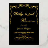 30e verjaardag met echte Folie Folie Uitnodiging (Voorkant)