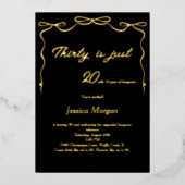 30e verjaardag met echte Folie Uitnodiging (Voorkant)