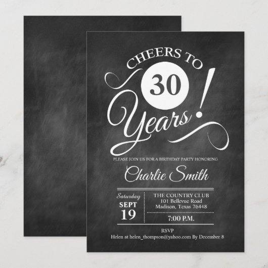 30e verjaardag met een kartonnen patroon kaart (Voorkant / Achterkant)