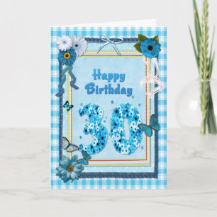 30e verjaardag met een scrapbook-effect kaart