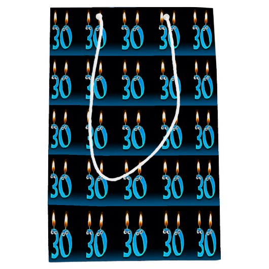 30e verjaardag met oogbalkaarsen medium cadeauzakje (Voorkant)