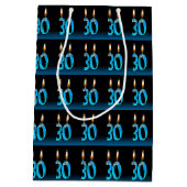 30e verjaardag met oogbalkaarsen medium cadeauzakje (Achterkant)