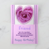 30e VERJAARDAG met Pink Rose Heart Kaart (Binnen)