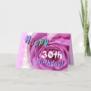 30e VERJAARDAG met Pink Rose Heart Kaart