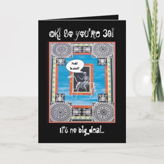 30e verjaardag met skelet rijden op een paard - GR Kaart (Voorkant)