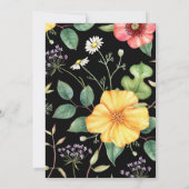 30e Verjaardag Midnight  Tekening Wildflowers Kaart (Achterkant)