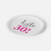 30e verjaardag mijlpaal veroudering hot roze retro papieren bordje (Gekanteld)