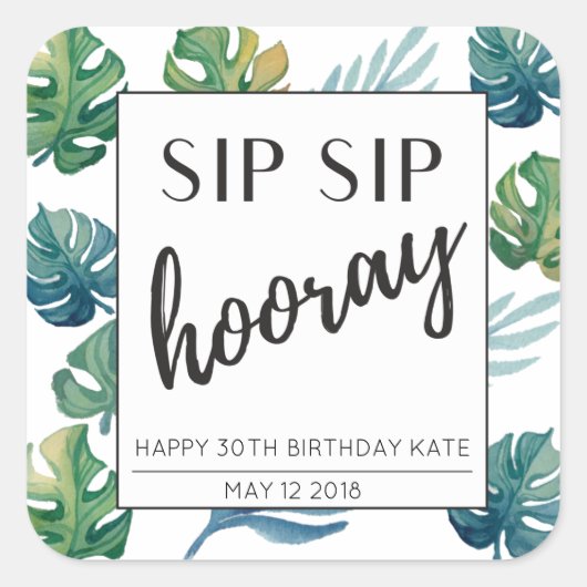 30e verjaardag Mini Wijn Label (Voorkant)