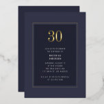 30e verjaardag minimale elegante donkergouden Lijs Folie Uitnodiging<br><div class="desc">30e Verjaardag Minimal Elegant Donkergrijs Paarse Goud Lijst Folie Verjaardagsfeestuitnodiging</div>