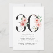 30e Verjaardag Modern Bloemen Roos Goud Groen Kaart (Voorkant)