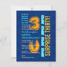 30e verjaardag Modern Blue en Gold F545 Kaart