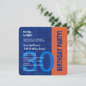 30e verjaardag Modern Blue en Oranje Kaart (Staand voorkant)