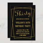 30e Verjaardag Modern Eenvoudig Zwart en Goud Mini Kaart (Voorkant / Achterkant)