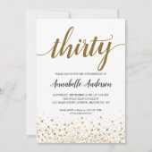 30e verjaardag Modern Gold Confetti Stippen Script Kaart (Voorkant)