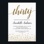 30e verjaardag Modern Gold Confetti Stippen Script Kaart<br><div class="desc">Modern Gold Confetti Stippen Script 30th Birthday Invitation Het ontwerp is voorzien van 'dertig' in een eigentijds,  elegant script en een gouden confetti stippen accent. Als u de tekst 'dertig' naar een andere leeftijd wilt aanpassen,  kunt u ons een e-mail sturen op panggadesigns@gmail.com.</div>