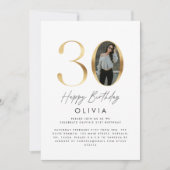 30e verjaardag Modern Gold foto elegant stijlvol i Kaart (Voorkant)