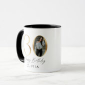 30e verjaardag Modern Gold foto elegant stijlvol Mok (Voorkant links)