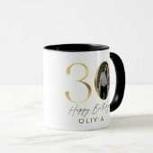 30e verjaardag Modern Gold foto elegant stijlvol Mok (Voorkant rechts)