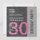 30e verjaardag Modern Gray Silver Pink C949 Kaart (Voorkant)