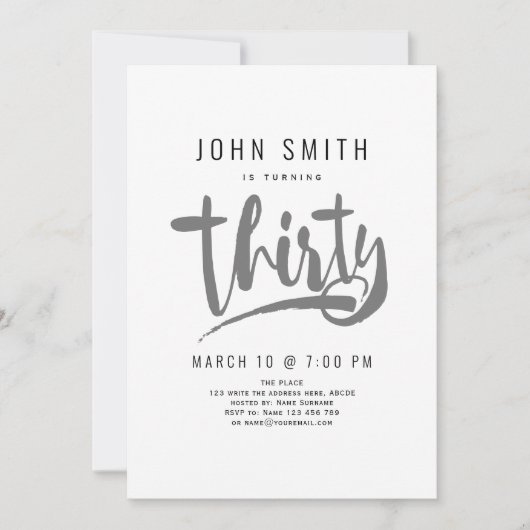 30e verjaardag, modern, mannelijk kaart (Voorkant)