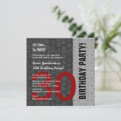 30e verjaardag Modern Red Silver Black D418 Kaart (Staand voorkant)