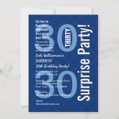 30e verjaardag Modern Royal Blue R600 Kaart (Voorkant)